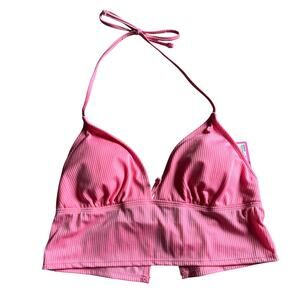 NWT! Juniors' Ninety-Nine° Pink Apron Crop Tankini Swim Top Size X-Large